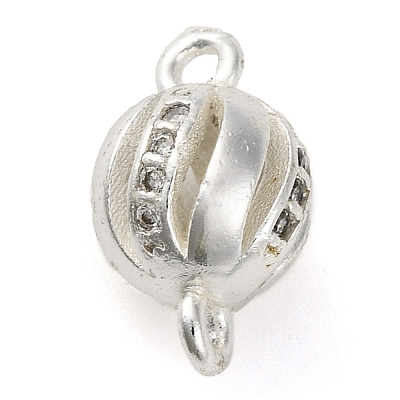 Brass Micro Pave Clear Cubic Zirconia Connector Charms KK-A230-06D-S-1