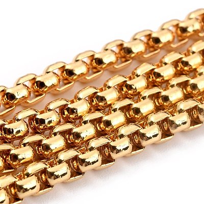 Eco-friendly Spray Painted Handmade Brass Box Chains KK-J276-17-P23-1