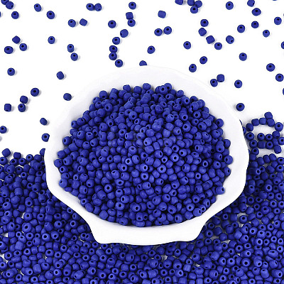 Frosted Opaque 6/0 Glass Seed Beads SEED-R029-4mm-A09-1