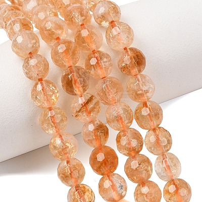 Natural Citrine Beads Strands GG-CBA59DD-C02-6mm-1
