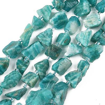 Raw Rough Natural Amazonite Beads Strands G-D101-A07-1