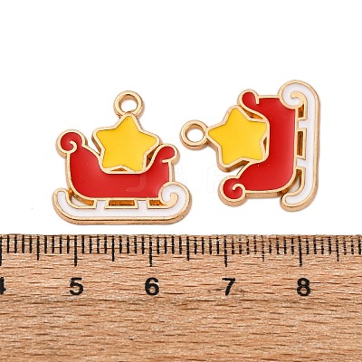 Christmas Alloy Enamel Pendants ENAM-K080-01J-G-1