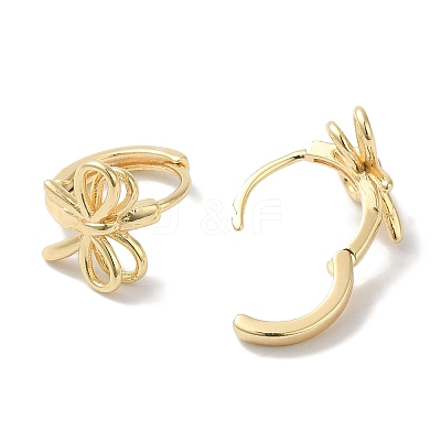 Bowknot Brass Hoop Earrings for Women EJEW-U008-13G-1