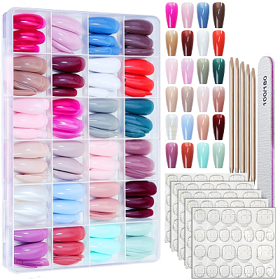 ABS Plastic Pure Color Press On False Nails MRMJ-WH20004-32C-1