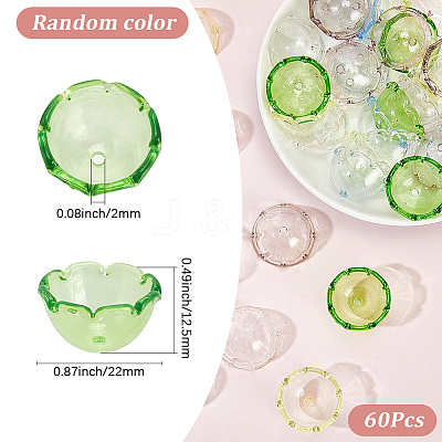 60Pcs UV Plating Acrylic Bead Caps OACR-SP0001-71-1