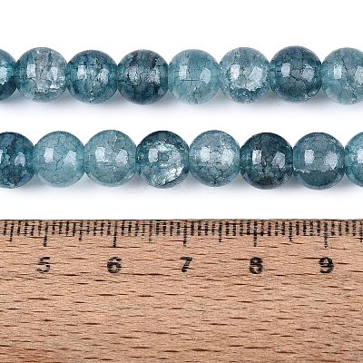 Baking Paint Crackle Glass Beads Strands GLAA-Q106-03A-19-1