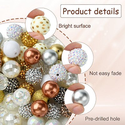 50 Pcs DIY Resin Rhinestone Graduated Beads Bracelets Making Kits DIY-CJ0002-47-1