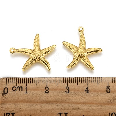 Starfish/Sea Stars Brass Pendants KK-L134-11G-1