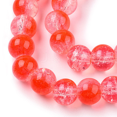 Transparent Crackle Baking Paint Glass Beads Strands X1-DGLA-T003-01A-12-1