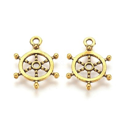 Tibetan Style Alloy Helm Pendants TIBEP-S257-AG-LF-1