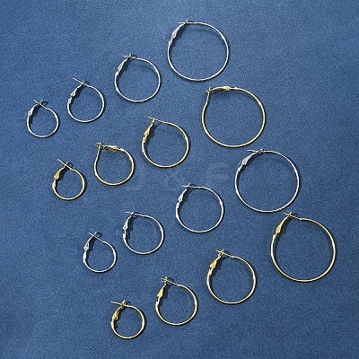 32Pcs 8 Styles Iron Huggie Hoop Earring Findings IFIN-FS0001-49A-1
