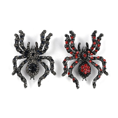 Halloween Spider Alloy Rhinestones Brooches for Party Wear JEWB-S022-08A-1