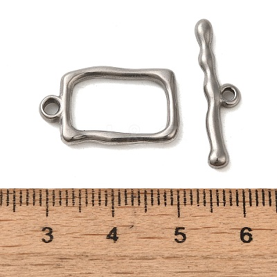 Non-Tarnish 304 Stainless Steel Toggle Clasps STAS-Q324-03P-1
