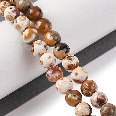 Natural Fire Crackle Agate Beads Strands G-G163-A01-01-1