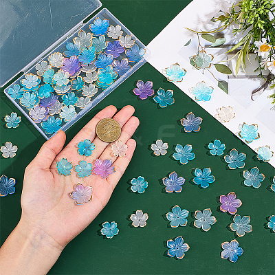100Pcs 4 Styles Transparent Acrylic Bead Caps OACR-BM0001-09A-1