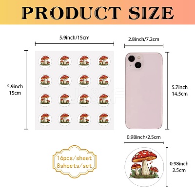 8Pcs Plastic Waterproof Self-Adhesive Picture Stickers DIY-WH0428-125-1