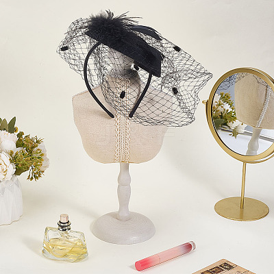 Mesh Veil Cloth Hair Bands AJEW-WH0248-740A-1