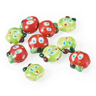 10Pcs 2 Colors Handmade Porcelain Beads PORC-TA0001-65-1