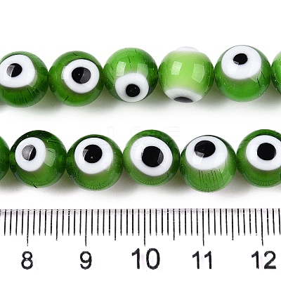 Handmade Evil Eye Lampwork Beads Strands LAMP-N024-32A-1