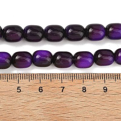 Dyed Imitation Tiger Eye Glass Beads Strands GLAA-H040-02B-1