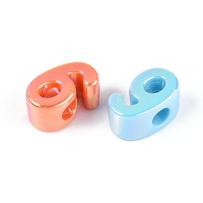 UV Plating Opaque Acrylic European Beads PACR-T017-10F-1