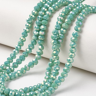 Electroplate Opaque Glass Beads Strands X-EGLA-A034-P4mm-T06-1