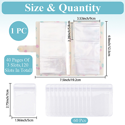 1Pc Fruit Cherry Cover PP Plastic Photocard Storage Albums AJEW-CN0006-49B-1
