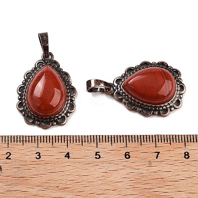 Natural Mixed Stone Teardrop Pendants G-K363-01R-1