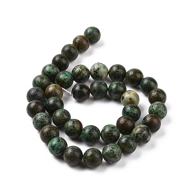 Natural African Turquoise(Jasper) Beads Strands X-TURQ-G037-10mm-1