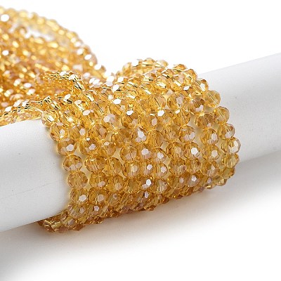 Electroplate Glass Bead Strands EGLA-R015-4mm-30-1