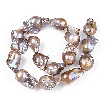 Natural Baroque Pearl Keshi Pearl Beads Strands PEAR-S019-04D-1
