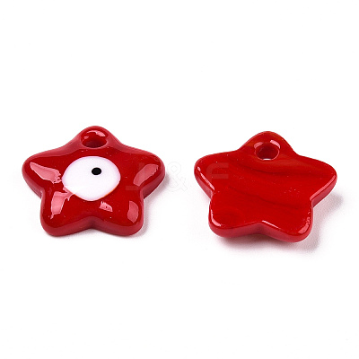 Handmade Evil Eye Lampwork Pendants LAMP-TAC0011-02F-1