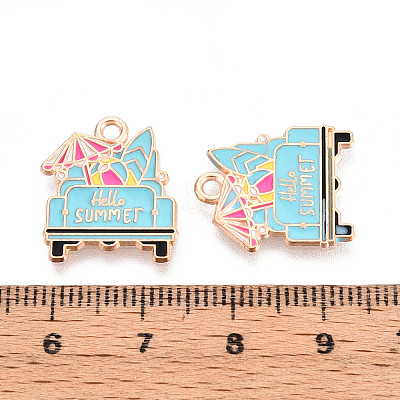 Beach Theme Alloy Enamel Pendants ENAM-T022-33I-1