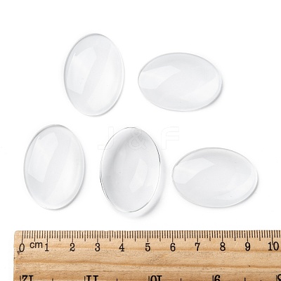 Transparent Oval Glass Cabochons GGLA-R022-35x25-1