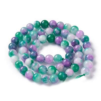 Dyed Natural White Jade Beads Strands G-I299-F02-6mm-1