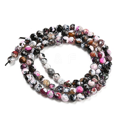 Dyed Natural Fire Crackle Agate Beads Strands G-G007-01B-1