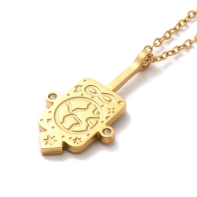 304 Stainless Steel Pandant Necklace for Men Women NJEW-O126-02G-05-1