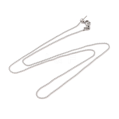 304 Stainless Steel Ball Chain Necklaces STAS-M065-19P-1