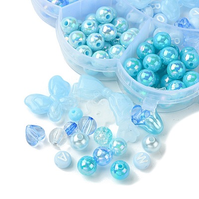 Acrylic Bead Flowers/Stars/Hearts/Bowknot OACR-FS0001-67C-1
