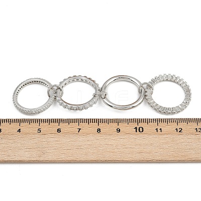 Brass Micro Pave Cubic Zirconia Plain Band Finger Rings for Women RJEW-P160-01I-P-1