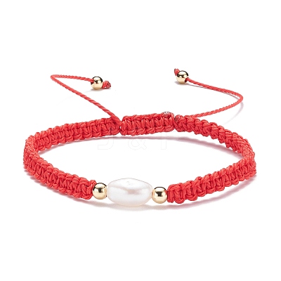 Natural Pearl Braided Bead Bracelets Set BJEW-JB07474-1