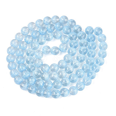 Transparent Half Spray Painted Glass Beads Strands GLAA-Q110-02A-03-1
