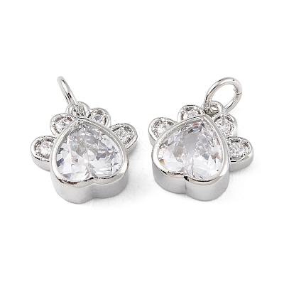 Rack Plating Brass Micro Pave Cubic Zirconia Charms KK-C021-07P-1