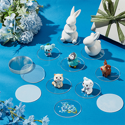Flat Round Acrylic Chassis Display Pedestals DIY-FG0005-55A-1