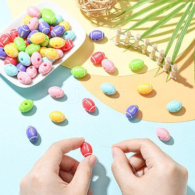 60Pcs 6 Colors Opaque Acrylic European Beads SACR-CJ0001-92-1