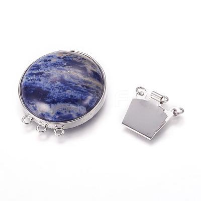 Natural Sodalite Box Clasps G-L473-G03-1