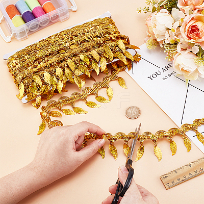 Polyester Fringe Lace Trim Ribbon OCOR-WH0100-61B-1