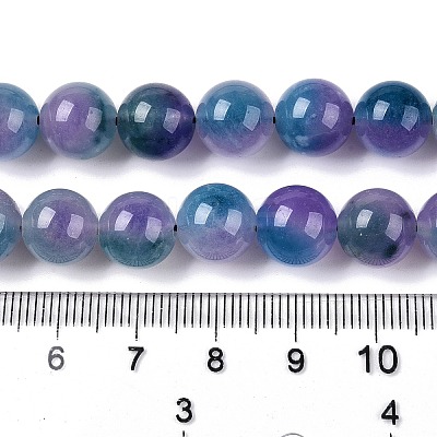 Dyed Natural White Jade Beads Strands G-T138-10mm-210-14-1