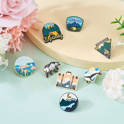 10Pcs 10 Style
Creative Zinc Alloy Brooches JEWB-YS0001-06-1