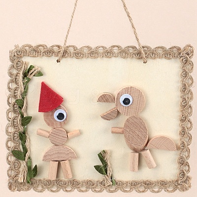 DIY Scarecrow & Bird Wood Painting Handmade Materials Package for Parent-Child DIY-P036-01-1